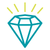 A diamond with yellow sparkles