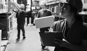 woman employee working in warehouse