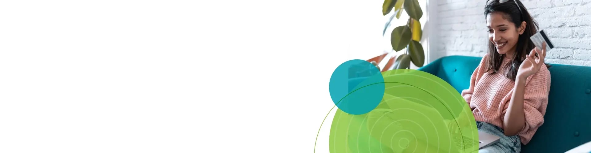 Woman shopping online using her Seacoast Bank Credit Card