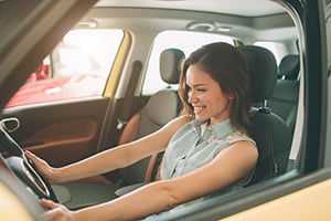 woman excited to drive