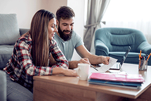 couple working on their budget
