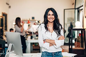 smiling business shop owner