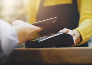 person making contactless payment