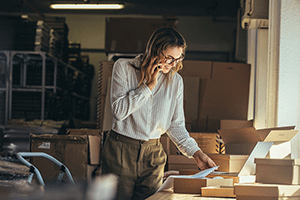 business woman managing cash flow