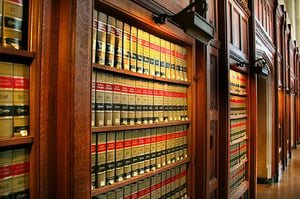 law books in a library