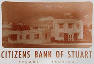 sepia toned photograph of citizens bank of stuart