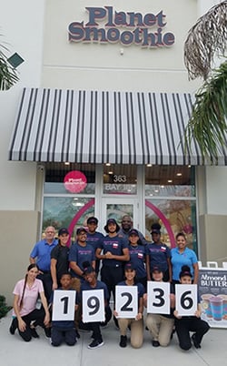 gilberto robinson and team opening planet smoothie