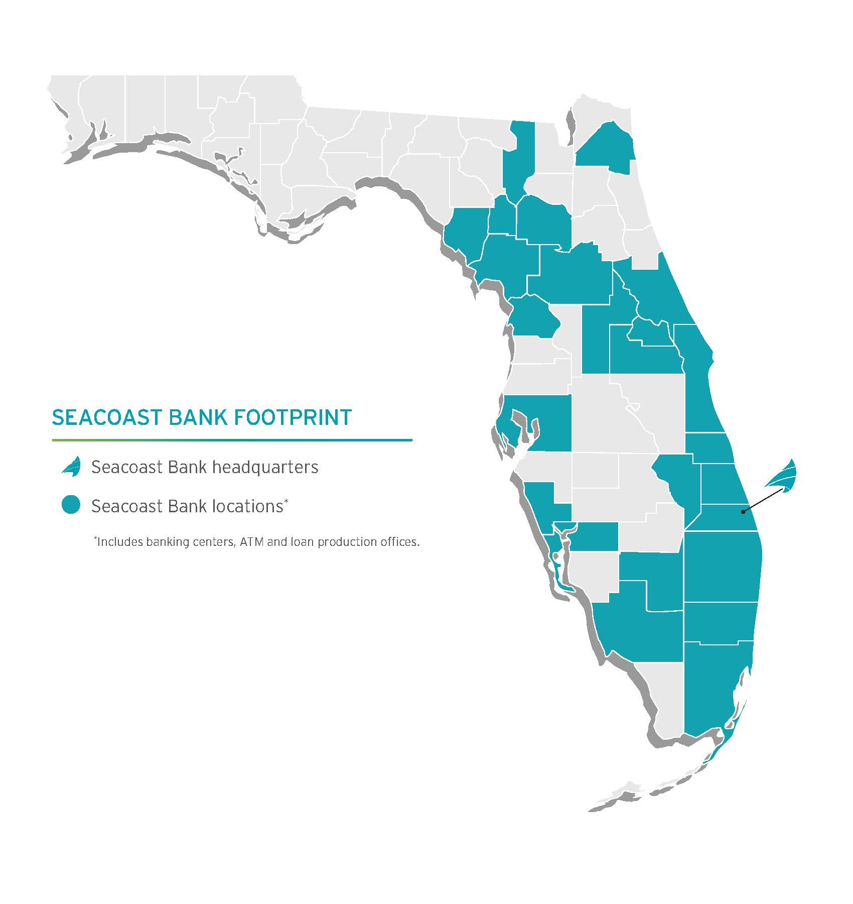 Seacoast Commercial Bank Footprint Map