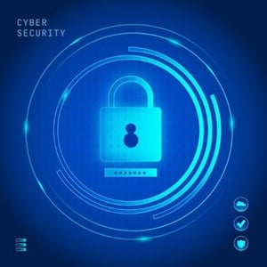 blue lock representing cybersecurity