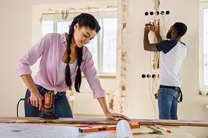 couple using their heloc for home improvements