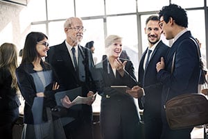 group of business people networking