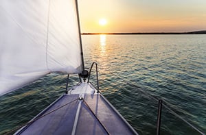sailboat at sunset