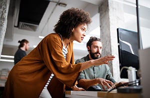 woman in business working with employee