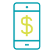 Cell phone icon with dollar sign